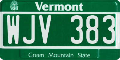 VT license plate WJV383