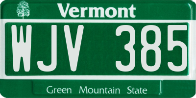 VT license plate WJV385