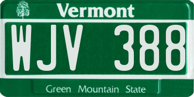 VT license plate WJV388