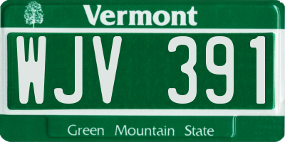 VT license plate WJV391