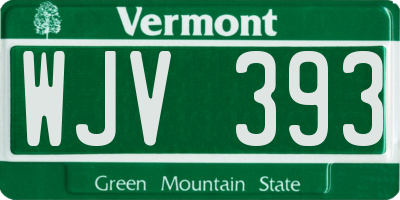VT license plate WJV393