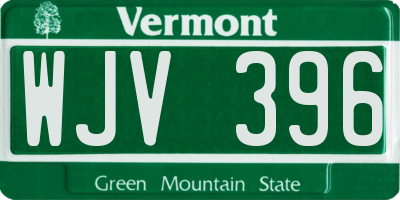 VT license plate WJV396