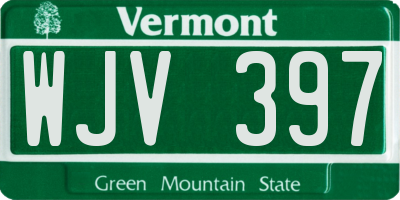 VT license plate WJV397