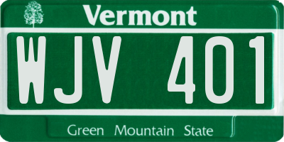 VT license plate WJV401