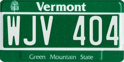 VT license plate WJV404