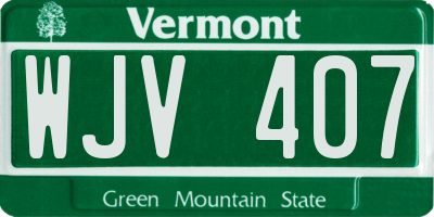 VT license plate WJV407