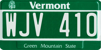 VT license plate WJV410