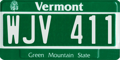 VT license plate WJV411