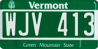 VT license plate WJV413