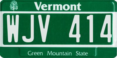 VT license plate WJV414
