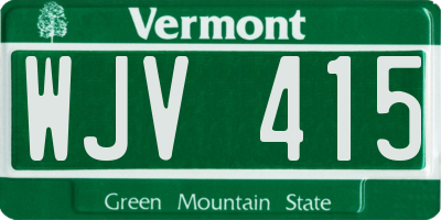 VT license plate WJV415
