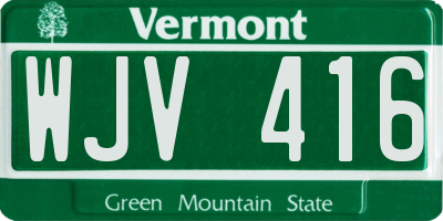 VT license plate WJV416