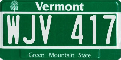 VT license plate WJV417