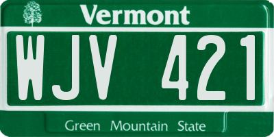 VT license plate WJV421