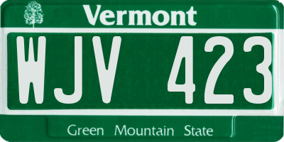 VT license plate WJV423