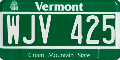 VT license plate WJV425