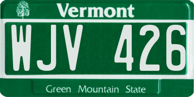 VT license plate WJV426