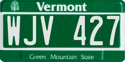 VT license plate WJV427
