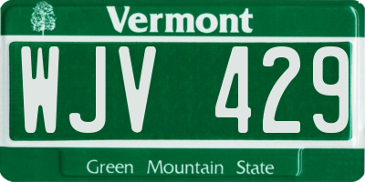 VT license plate WJV429