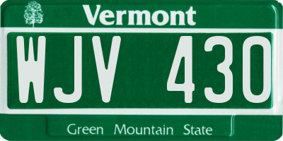 VT license plate WJV430