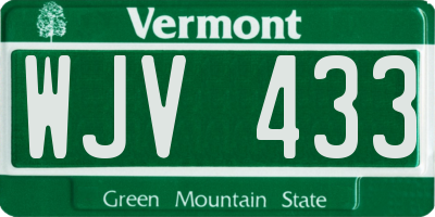 VT license plate WJV433