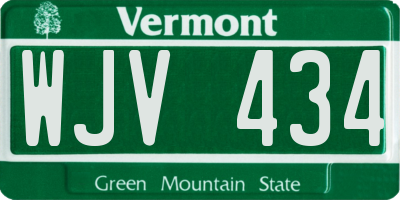 VT license plate WJV434