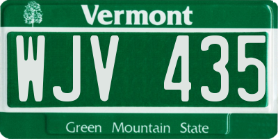 VT license plate WJV435