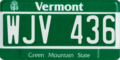 VT license plate WJV436