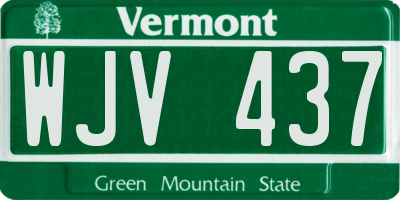VT license plate WJV437