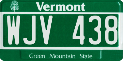 VT license plate WJV438