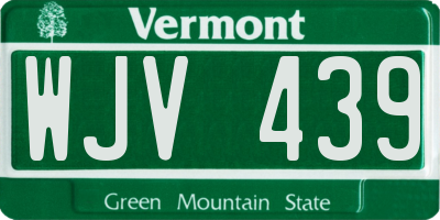 VT license plate WJV439