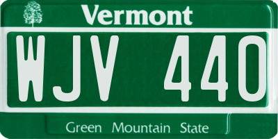 VT license plate WJV440