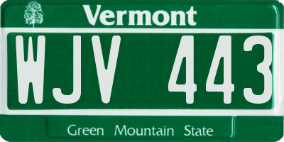 VT license plate WJV443