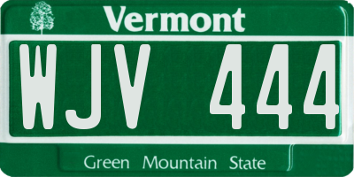 VT license plate WJV444