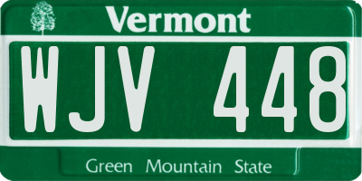 VT license plate WJV448