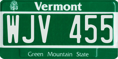 VT license plate WJV455