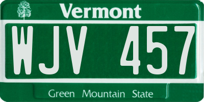 VT license plate WJV457