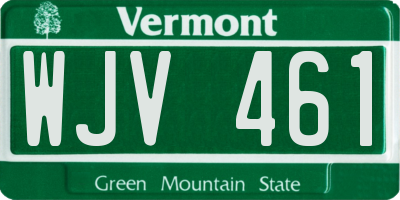VT license plate WJV461