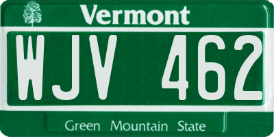 VT license plate WJV462
