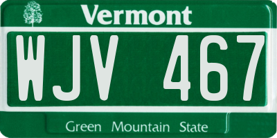 VT license plate WJV467