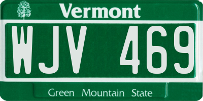 VT license plate WJV469