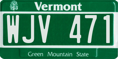 VT license plate WJV471