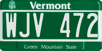 VT license plate WJV472