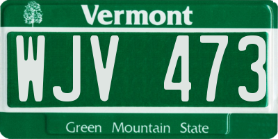 VT license plate WJV473