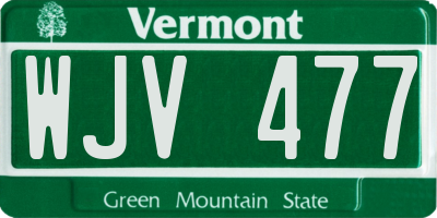 VT license plate WJV477
