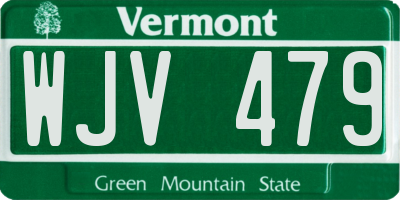 VT license plate WJV479