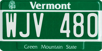 VT license plate WJV480