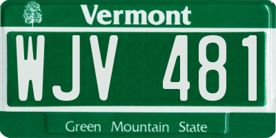 VT license plate WJV481