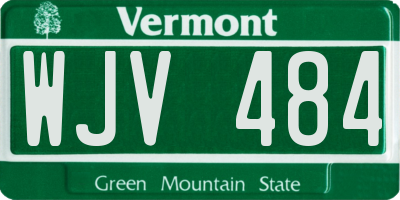 VT license plate WJV484