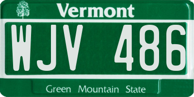 VT license plate WJV486